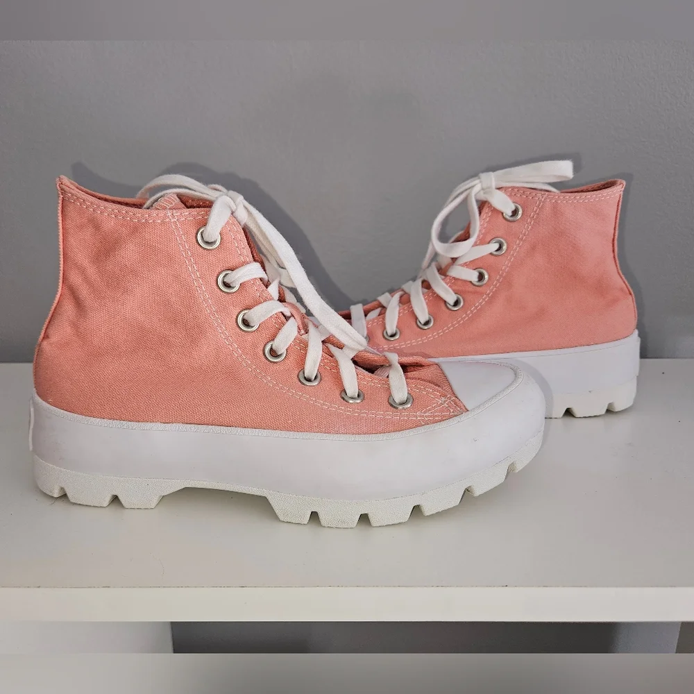 Converse Pink Chuck Taylor All Star Lugged Platform Sneaker - Size 6.5 - Picture 5 of 9